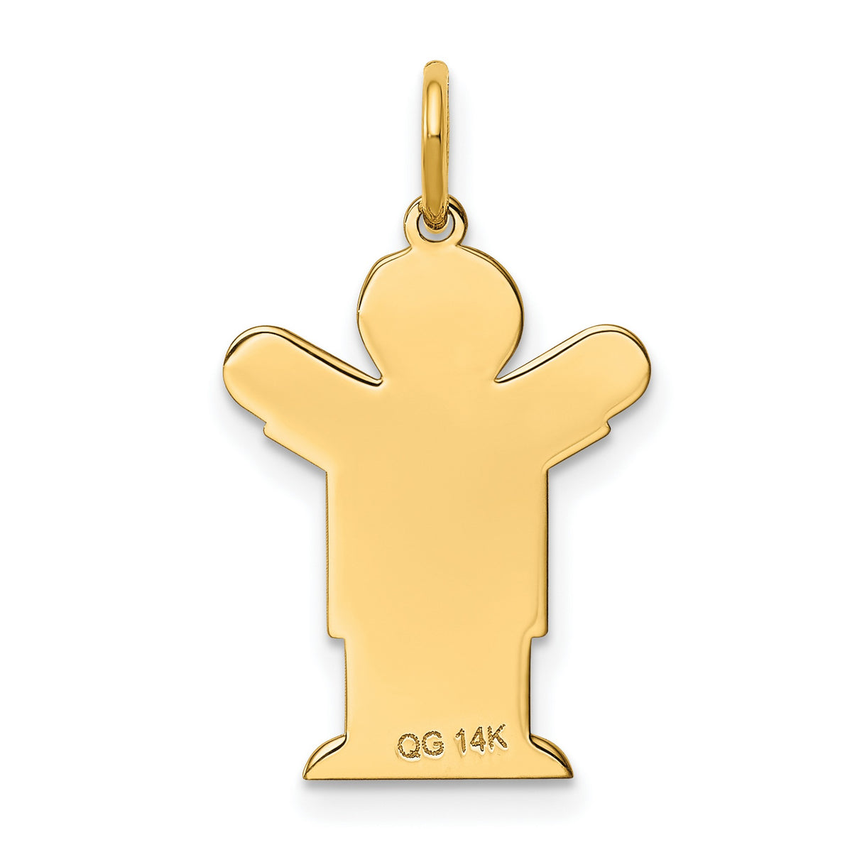 14k Yellow Gold Boy Charm Pendant with Open Arms, Sentimental Family Keepsake Jewelry