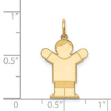 14k Yellow Gold Boy Charm Pendant with Open Arms, Sentimental Family Keepsake Jewelry