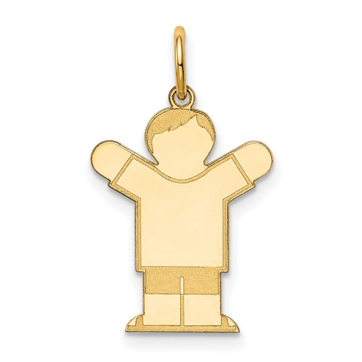 14k Yellow Gold Boy Charm Pendant with Open Arms, Sentimental Family Keepsake Jewelry