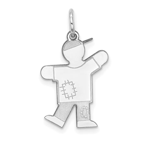 Kid Charm Pendant in Real 14k White Gold