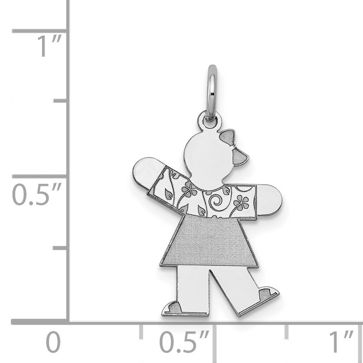 Kid Charm Pendant in Real 14k White Gold