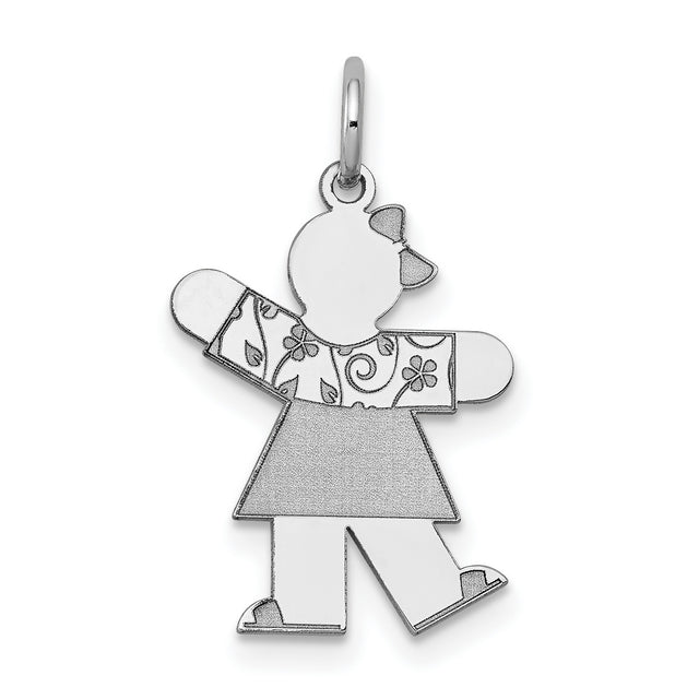 Kid Charm Pendant in Real 14k White Gold
