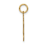 14k Yellow Gold Girl Pendant with Cutout Design and Bow Detail, Floral Family Charm