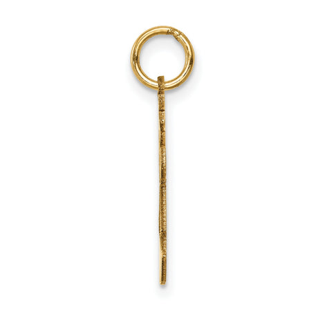 14k Yellow Gold Girl Pendant with Cutout Design and Bow Detail, Floral Family Charm