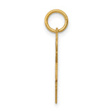 14k Yellow Gold Girl Pendant Charm with Floral Swirl Engraving, Symbolic Daughter Figure