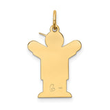 14k Yellow Gold Boy Pendant with Sideways Cap, Cartoon Style Family Charm