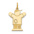 14k Yellow Gold Boy Pendant with Sideways Cap, Cartoon Style Family Charm