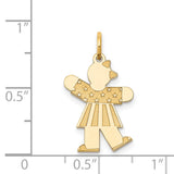Kid Charm Pendant in Real 14k Yellow Gold