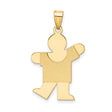 14k Yellow Gold Boy Shaped Pendant, Matte and Polished Finish, Sentimental Family Charm