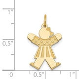 Kid Charm Pendant in Real 14k Yellow Gold