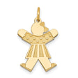 Kid Charm Pendant in Real 14k Yellow Gold