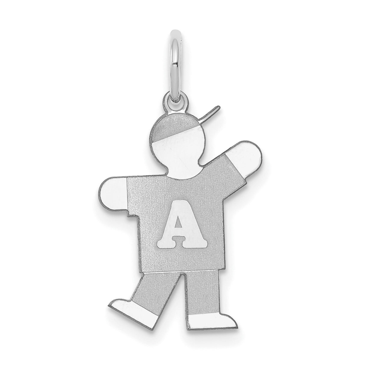 Kid Charm Pendant in Real 14k White Gold
