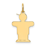 14k Yellow Gold Boy Charm Pendant with Heart and Cap, Sentimental Family Jewelry for Women