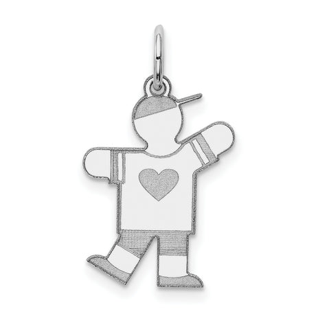 Kid Charm Pendant in Real 14k White Gold