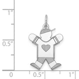 Kid Charm Pendant in Real 14k White Gold