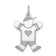 Kid Charm Pendant in Real 14k White Gold