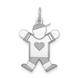 Kid Charm Pendant in Real 14k White Gold