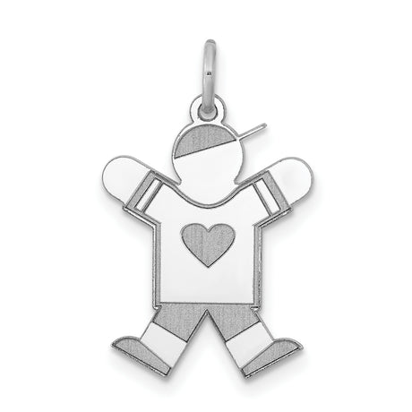 Kid Charm Pendant in Real 14k White Gold