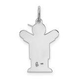 Kid Charm Pendant in Real 14k White Gold