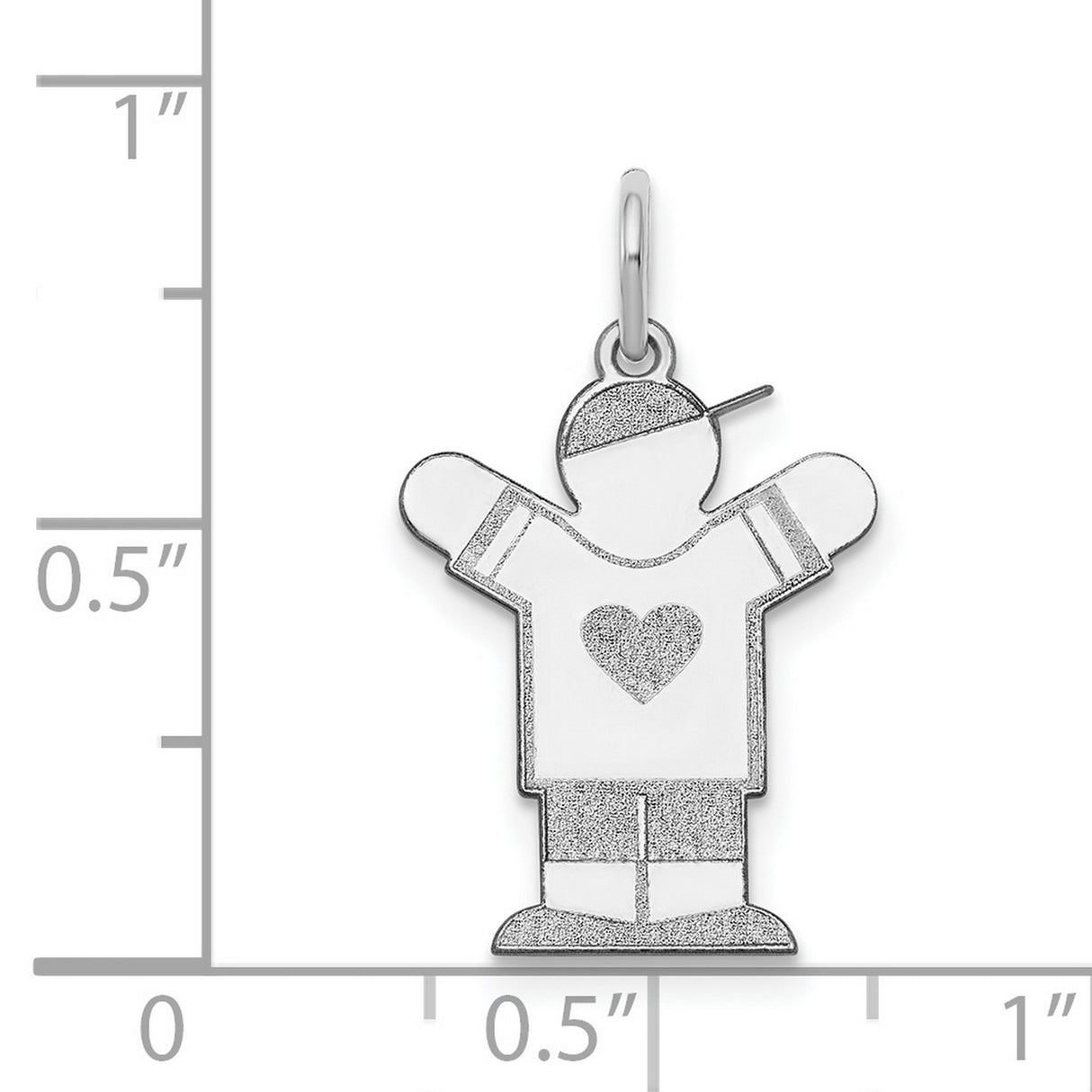 Kid Charm Pendant in Real 14k White Gold