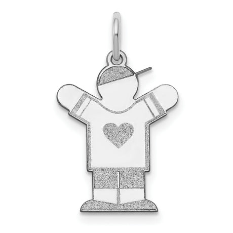 Kid Charm Pendant in Real 14k White Gold