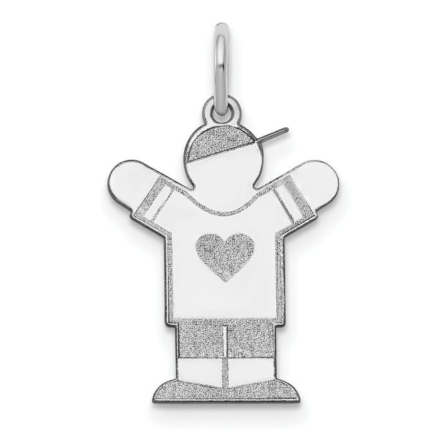 Kid Charm Pendant in Real 14k White Gold