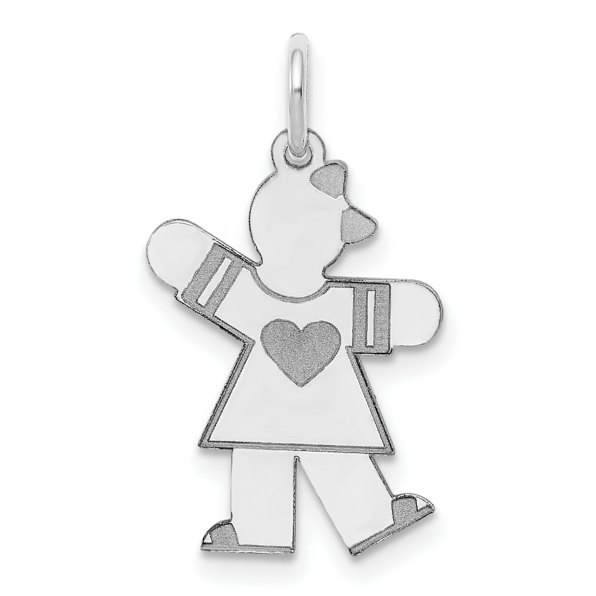 Kid Charm Pendant in Real 14k White Gold