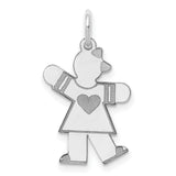 Kid Charm Pendant in Real 14k White Gold