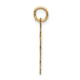 14k Yellow Gold Girl Charm Pendant with Heart, Bow, and Dress Details