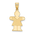 Girl Charm Pendant in Real 14k Yellow Gold