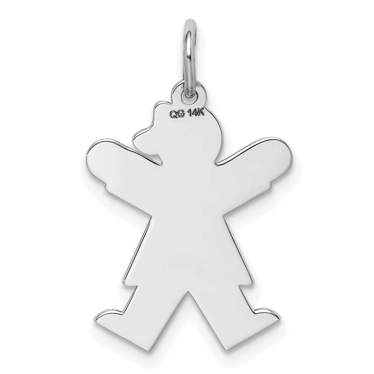 Kid Charm Pendant in Real 14k White Gold