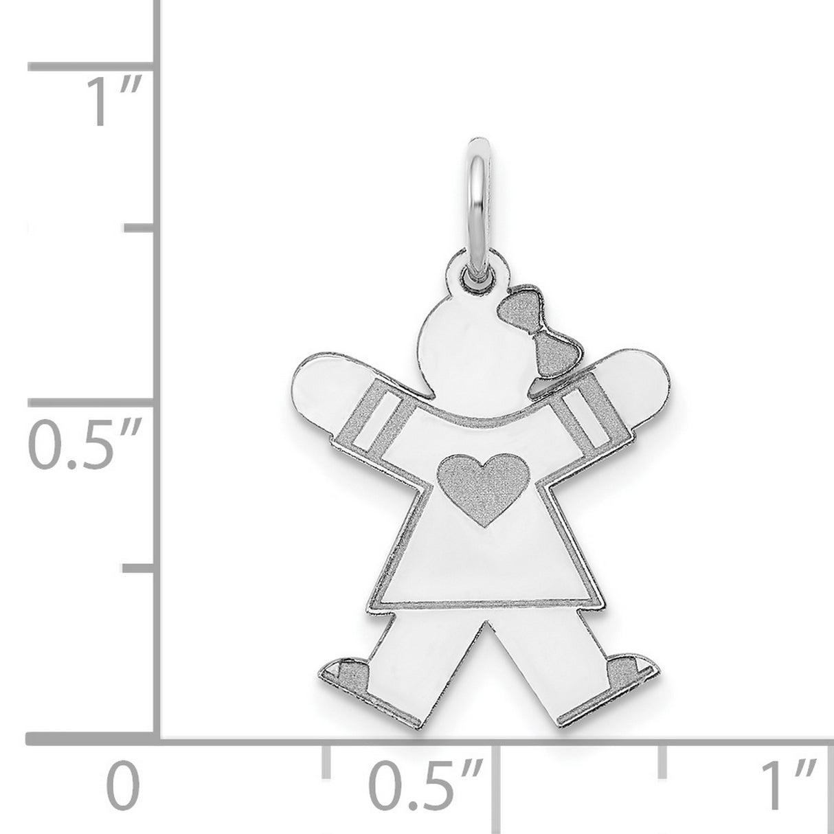 Kid Charm Pendant in Real 14k White Gold