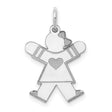 Kid Charm Pendant in Real 14k White Gold