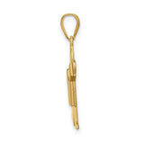 14k Yellow Gold Boy Pendant with Textured Shirt, Simple Cutout Silhouette Design