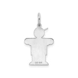 Sterling Silver Boy Pendant, Stylized Figure with Cap, Sentimental Family Charm
