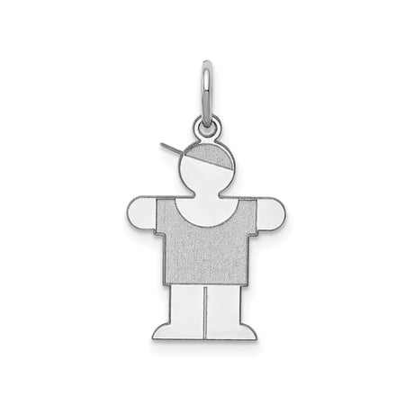 Sterling Silver Boy Pendant, Stylized Figure with Cap, Sentimental Family Charm