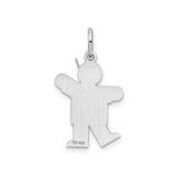 Sterling Silver Boy Charm Pendant with Cap, Stick Figure Design, Minimalist Family Jewelry