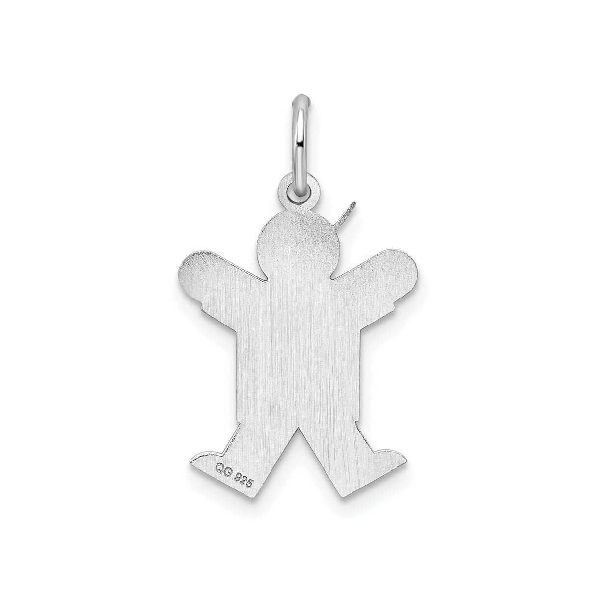 Sterling Silver Boy Charm Pendant with Cap and T-Shirt, Symbol of Son and Mother