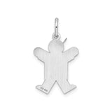 Sterling Silver Boy Charm Pendant with Cap and T-Shirt, Symbol of Son and Mother