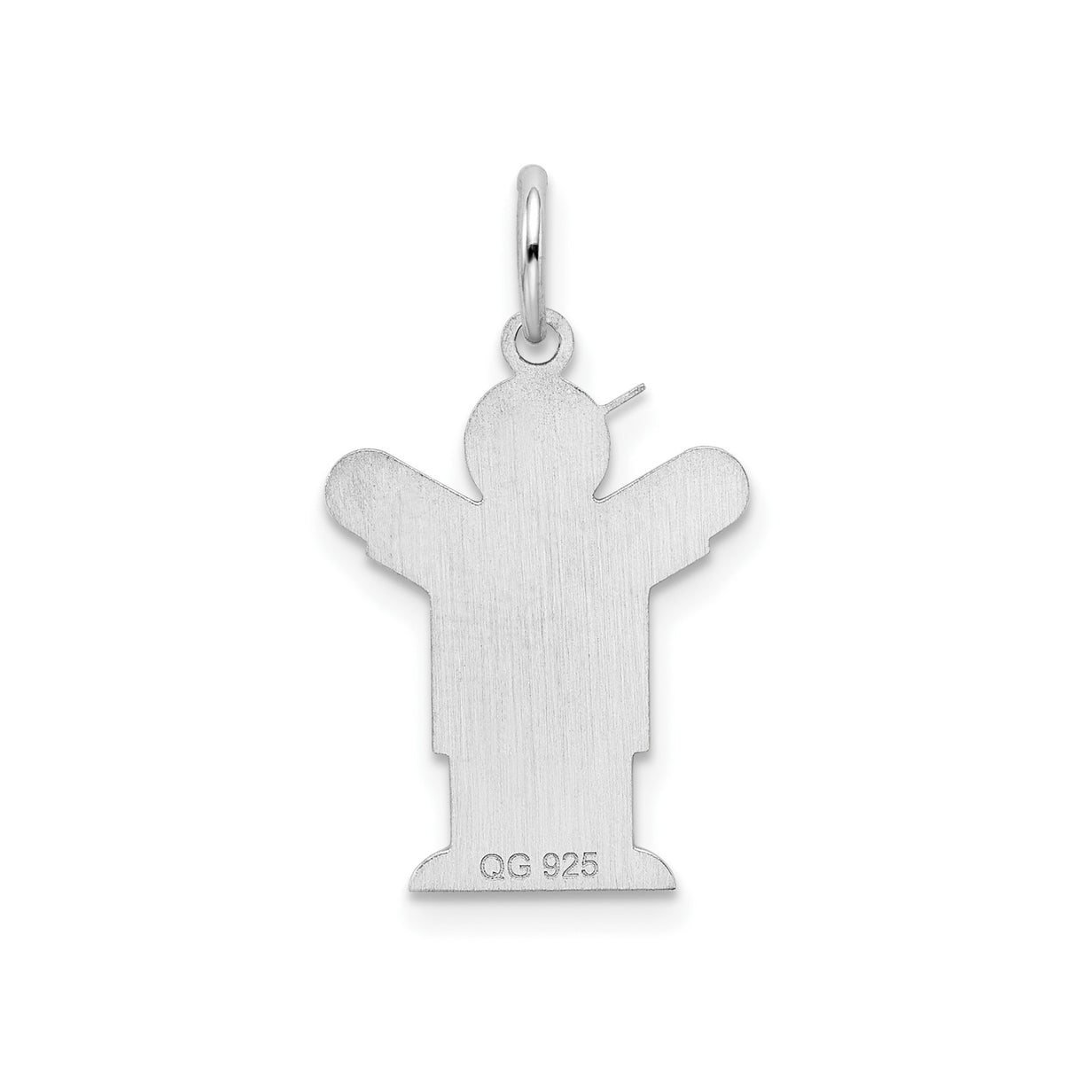 Sterling Silver Boy Pendant with Hat and Raised Arms, Minimalist Family Charm for Women