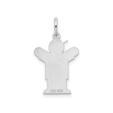 Sterling Silver Boy Pendant with Hat and Raised Arms, Minimalist Family Charm for Women