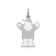 Sterling Silver Boy Pendant with Hat and Raised Arms, Minimalist Family Charm for Women