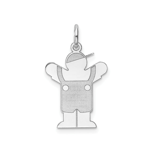 Sterling Silver Boy Pendant Charm with Outstretched Arms, Family Symbol Jewelry for Women