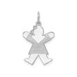 Sterling Silver Girl Charm Pendant with Bow, Mother Daughter Family Jewelry Keepsake
