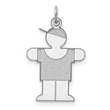 Sterling Silver Boy Charm Pendant with Cap and T-Shirt, Symbolic Family Keepsake Jewelry
