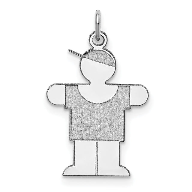 Sterling Silver Boy Charm Pendant with Cap and T-Shirt, Symbolic Family Keepsake Jewelry