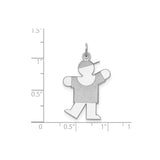 Sterling Silver Boy Charm Pendant with Cap, Flat Polished Design, Symbolic Family Jewelry for Moms