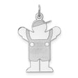 Sterling Silver Boy Pendant Charm with Cap and Overalls, Arms Raised Design, Minimalist Family Jewelry
