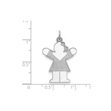 Sterling Silver Girl Pendant with Bow, Lady Silhouette Charm, Minimalist Family Jewelry Keepsake