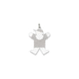 Sterling Silver Boy Pendant with Outstretched Arms and Baseball Cap, Whimsical Family Charm